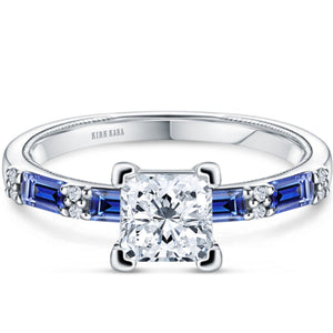 Kirk Kara "Charlotte" Baguette Cut Blue Sapphire Engagement Ring