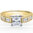 Load image into Gallery viewer, Kirk Kara Yellow Gold &quot;Charlotte&quot; Baguette Cut Diamond Engagement Ring Front View
