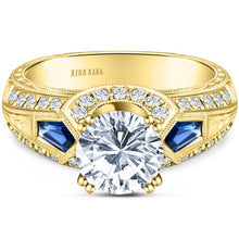 Load image into Gallery viewer, Kirk Kara &quot;Charlotte&quot; Kite Cut Blue Sapphire Diamond Engagement Ring
