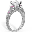 Load image into Gallery viewer, Kirk Kara &quot;Charlotte&quot; Three Stone Pink Sapphire Engagement Ring
