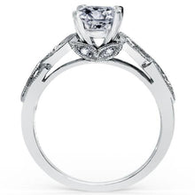 Load image into Gallery viewer, Kirk Kara White Gold &quot;Dahlia&quot; Diamond Marquise Cut Leaf Engagement Ring Angled Side View
