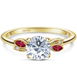 Load image into Gallery viewer, Kirk Kara &quot;Dahlia&quot; Floral Boho Red Ruby &amp; Diamond Engagement Ring
