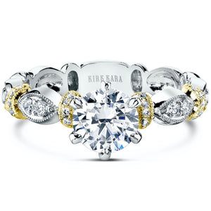 Kirk Kara "Dahlia" Leaf Inspired Diamond Engagement Ring