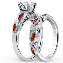Load image into Gallery viewer, Kirk Kara Dahlia Marquise Cut Red Ruby Diamond Engagement Ring
