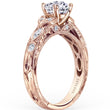 Load image into Gallery viewer, Kirk Kara Rose Gold &quot;Dahlia&quot; Marquise Side Stone Diamond Engagement Ring Angled Side View
