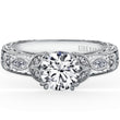 Load image into Gallery viewer, Kirk Kara White Gold &quot;Dahlia&quot; Marquise Side Stone Diamond Engagement Ring Front View

