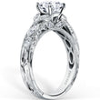 Load image into Gallery viewer, Kirk Kara White Gold &quot;Dahlia&quot; Marquise Side Stone Diamond Engagement Ring Angled Side View
