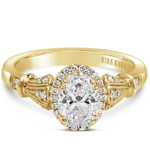 Kirk Kara "Lori" Oval Cut Halo Diamond Engagement Ring
