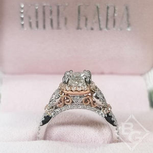 Kirk Kara "Mini-Pirouetta" Princess Cut Halo Diamond Engagement Ring