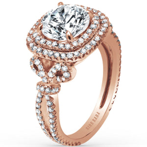 Kirk Kara "Pirouetta" Double Halo Diamond Engagement Ring