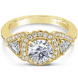Load image into Gallery viewer, Kirk Kara &quot;Pirouetta&quot; Three Stone Halo Diamond Engagement Ring

