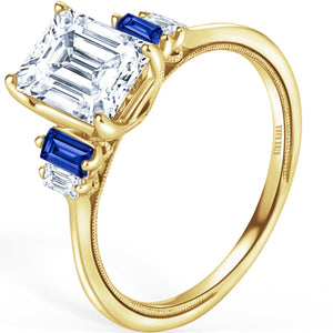 Kirk Kara "Stella" Five Stone Blue Sapphire Engagement Ring
