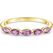 Load image into Gallery viewer, Kirk Kara &quot;Stella&quot; Pink Sapphire Marquise Shaped Wedding Band
