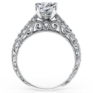 Kirk Kara White Gold Stella Princess Cut Diamond Engagement Ring Side View