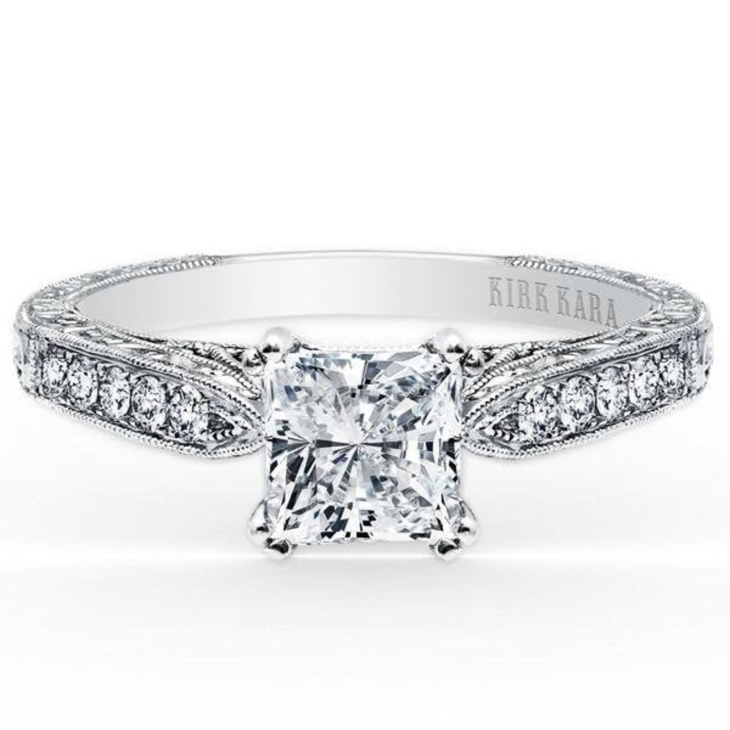 Kirk Kara White Gold Stella Princess Cut Diamond Engagement Ring