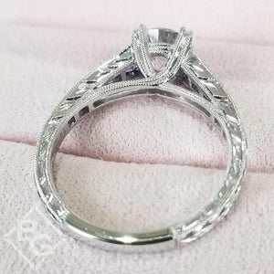 Kirk Kara "Stella" Purple Amethyst Diamond Engagement Ring