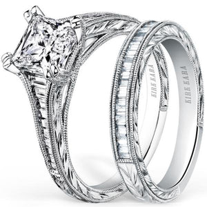 Kirk Kara White Gold "Stella" Tapered Channel Set Diamond Engagement Ring