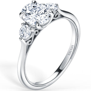 Kirk Kara "Stella" Three Stone Oval Diamond Engagement Ring