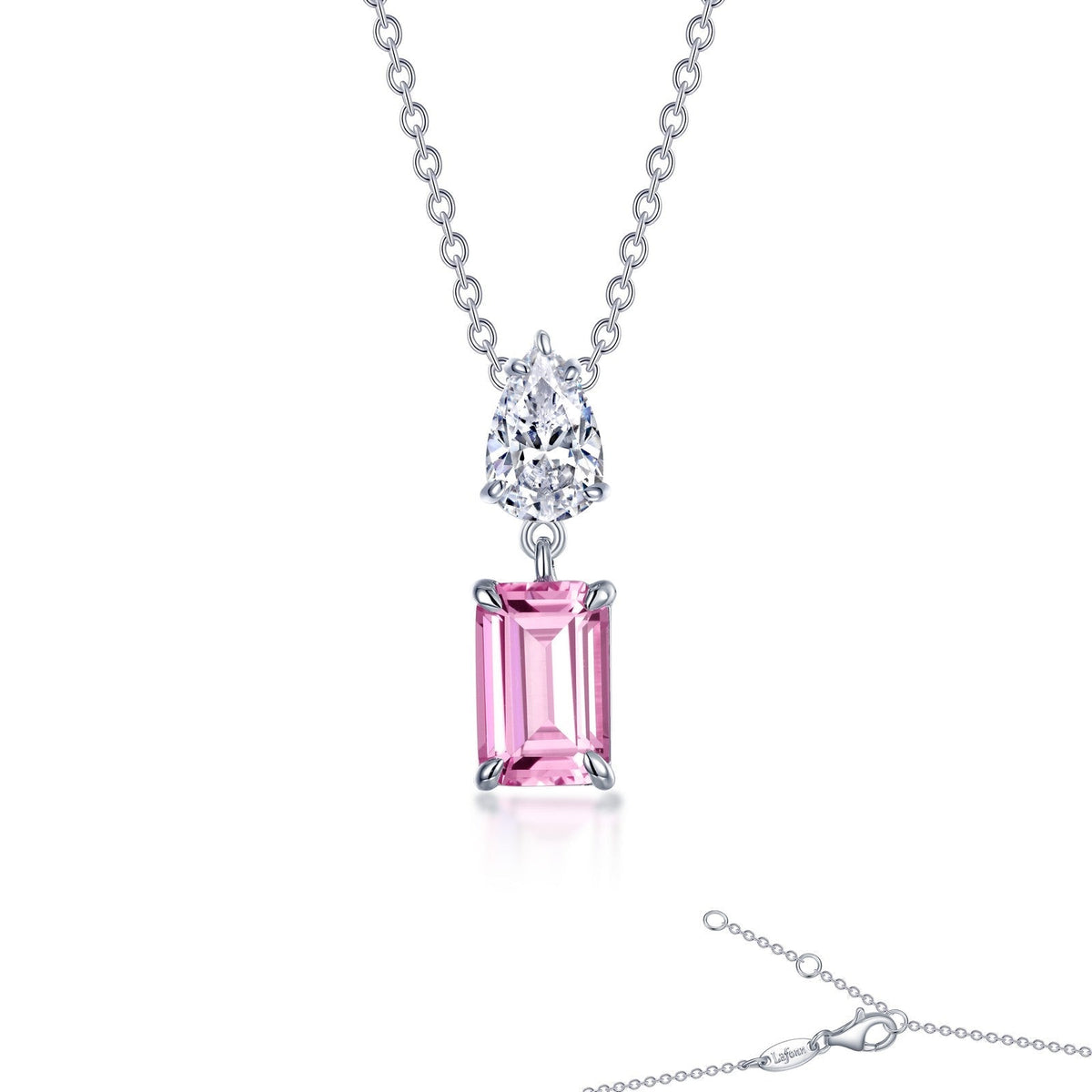 Platinum Pear Shape Pink Sapphire Halo Pendant