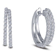 Load image into Gallery viewer, Lafonn Simulated Diamond Oval Shaped Double Hoop Earrings
