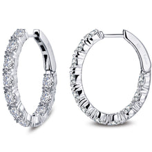 Load image into Gallery viewer, Lafonn Simulated Diamond Round Cut Hoop Earrings
