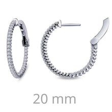 Load image into Gallery viewer, Lafonn Simulated Diamond Round Cut Thin Hoop Earrings

