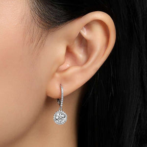 Lafonn Simulated Diamond Round Halo Dangle Earrings