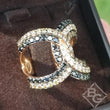 Load image into Gallery viewer, Le Vian Chocolate, Crème Brulee &amp; Blackberry Diamond Contemporary Bypass Ring
