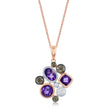 Load image into Gallery viewer, Le Vian Chocolatier Two Tone Gold Amethyst &amp; Chocolate Diamond Pendant
