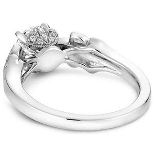 Noam Carver Floral Leaf Vintage Style Round Diamond Engagement Ring