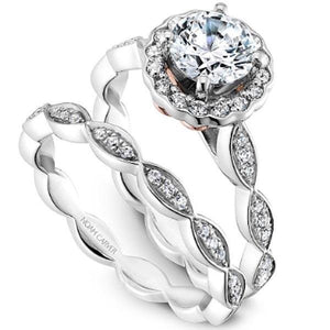 Noam Carver Scalloped Halo Diamond Engagement Ring
