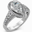 Load image into Gallery viewer, Simon G. 18K White Gold Mosaic Pear Cut Diamond Halo Engagement Ring
