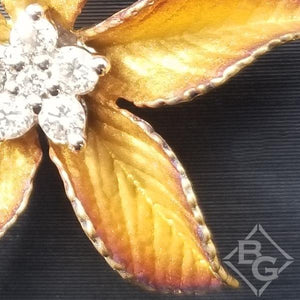Simon G. 18K Yellow Gold Organic Allure Diamond Flower Pendant