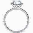 Load image into Gallery viewer, Side View of Simon G. &quot;Cushion Halo&quot; Thin Diamond Engagement RingSimon G. Cushion Halo French Set Diamond Engagement Ring

