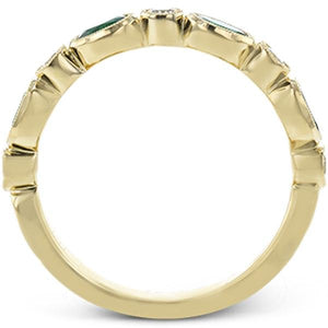 Simon G. Emerald and Diamond Stackable Ring