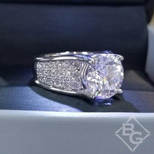 Load image into Gallery viewer, Simon G. Large Center &quot;Cathedral Style&quot; Pave Set Diamond Engagement Ring
