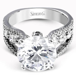 Simon G. Large Center Modern Cathedral Diamond Engagement Ring