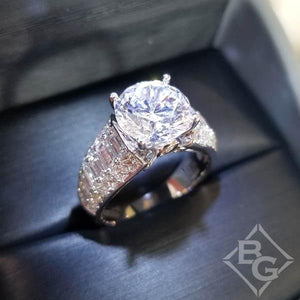 Simon G. Large Center Simon Set Baguette Diamond Engagement Ring