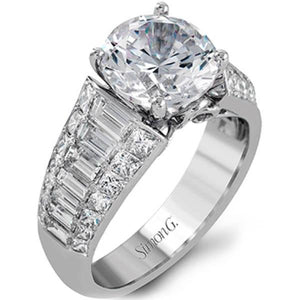 Simon G. Large Center Simon Set Baguette Diamond Engagement Ring