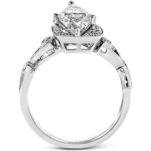 Simon G. Marquise Halo Vintage Style Floral Engagement Ring