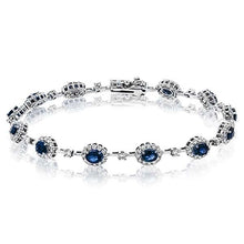 Load image into Gallery viewer, Simon G. Oval Cut Blue Sapphire &amp; Diamond Bracelet
