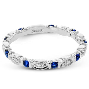 Simon G. Sapphire and Diamond Stackable Ring