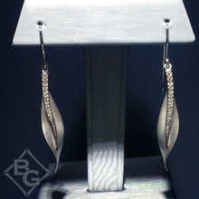 Load image into Gallery viewer, Simon G. &quot;Satin Leaf&quot; Diamond Dangle Earrings
