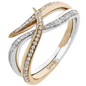 Simon G. Two-Tone Pave Set Bypass Right Hand Diamond Ring