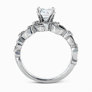 Simon G. Vintage Style Scrollwork Filigree Diamond Engagement Ring