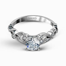 Load image into Gallery viewer, Simon G. Vintage Style Scrollwork Filigree Diamond Engagement Ring
