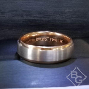 Simon G. White and Rose Two-Tone Men's Wedding Ring
