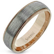 Load image into Gallery viewer, Simon G. White &amp; Rose Two-Tone 6 MM Men&#39;s Wedding Band
