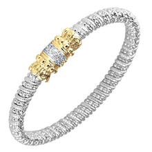 Load image into Gallery viewer, Vahan Sterling Silver &amp; 14K Yellow Gold Diamond Bangle Bracelet
