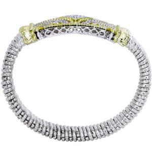 Vahan Sterling Silver & 14K Yellow Gold Diamond Bangle Bracelet